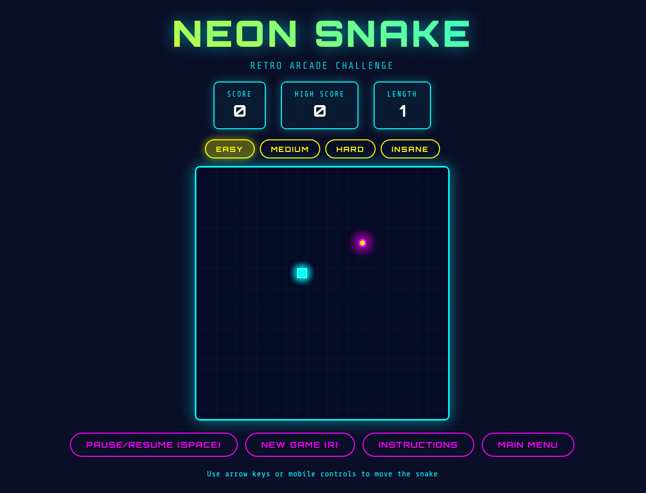 Neon Snake - Retro Arcade Experience