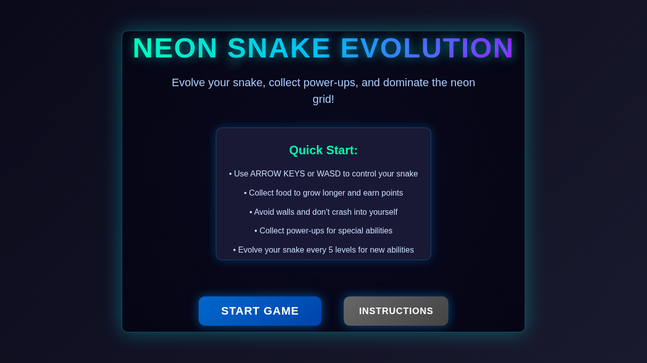 Neon Snake Evolution